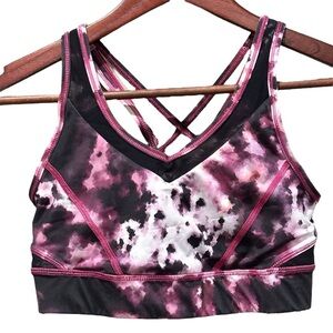 Lululemon Strap It Like It's Hot Mini Blooming Pixie Raspberry Multi Black Bra 6